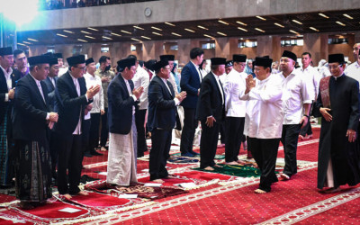 Momen Presiden Prabowo Salat Idulfitri di Masjid Istiqlal
