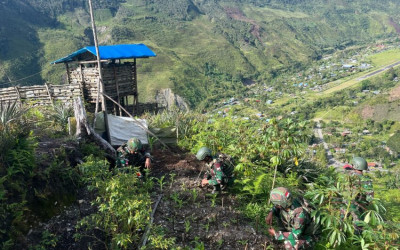 TNI di Puncak Jaya Papua Bantu Program Ketahanan Pangan