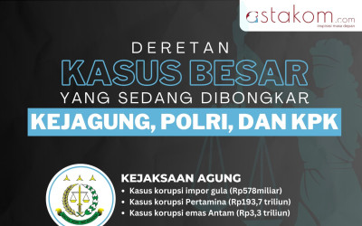 Deretan Kasus Besar yang Ditangani Kejaksaan Agung, KPK dan Polri