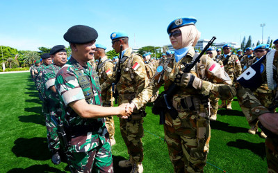 Satgas TNI Konga Tiba di Tanah Air