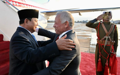 Presiden Prabowo Disambut Jajar Pasukan Kerajaan Yordania
