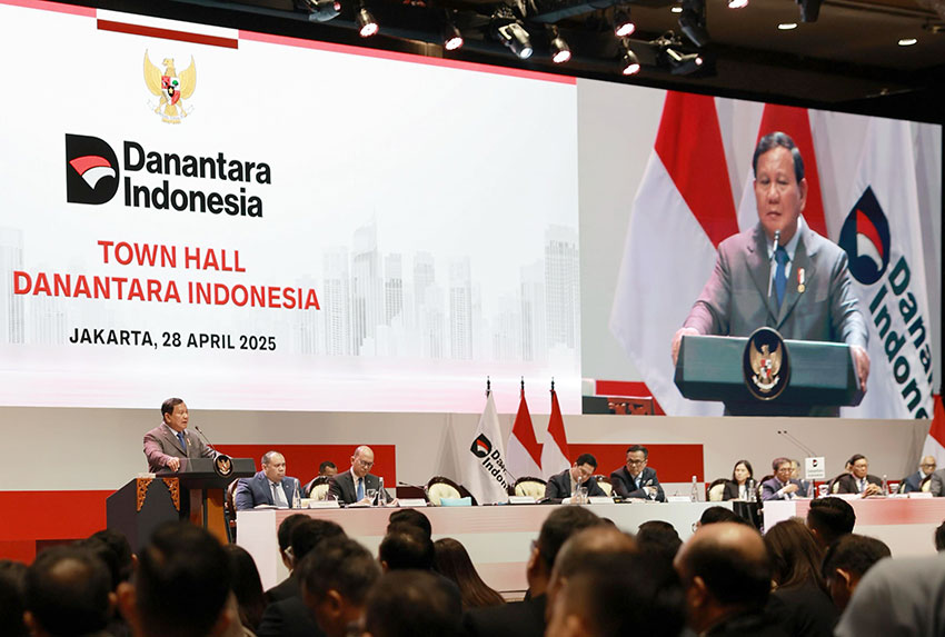 Presiden Prabowo menghadiri Town Hall Danantara, di Jakarta, Senin (28/4). [Tim Media Presiden]