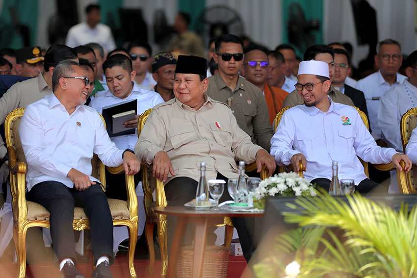 Presiden Prabowo luncurkan Gerina di Kabupaten Banyuasin, Sumatera Selatan, Rabu (23/4). [Tim Media Presiden]