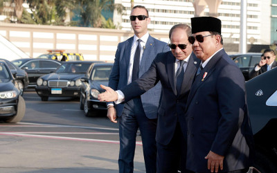 Presiden Mesir Antar Presiden Prabowo