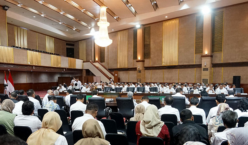 Rapat evaluasi Kementerian Pertanian di Jakarta, Rabu (9/4). [astakom/Kementan]