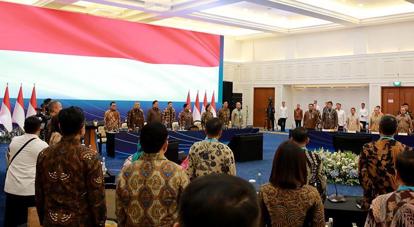 Presiden Prabowo mengadiri Sarasehan Ekonomi di Jakarta, Selasa (8/4). [Tim Media Presiden]