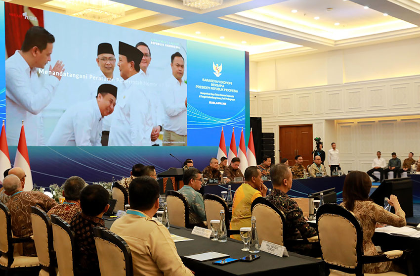 Presiden Prabowo mengadiri Sarasehan Ekonomi di Jakarta, Selasa (8/4). [Tim Media Presiden]