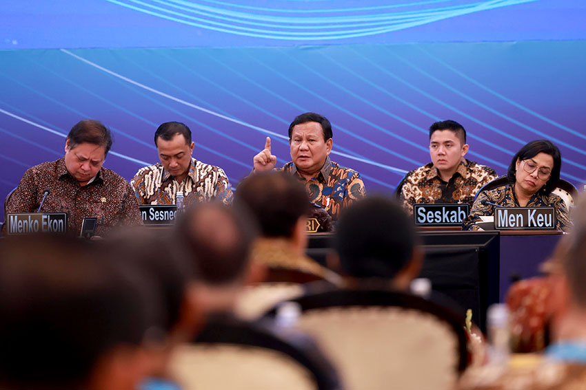 Presiden Prabowo mengahdiri Sarasehan Ekonomi di Jakarta, Selasa (8/4). [Tim Media Presiden]