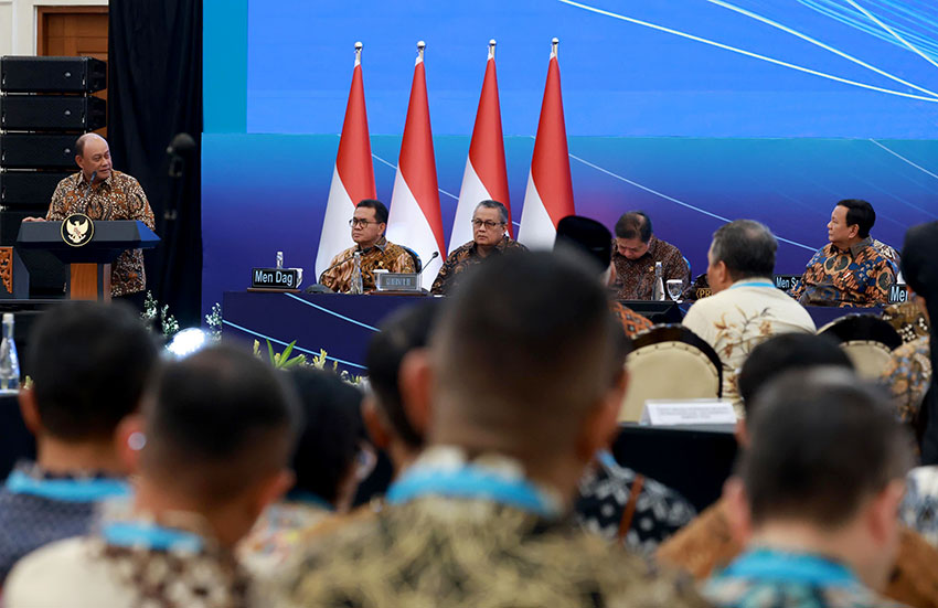 Presiden Prabowo mengadiri Sarasehan Ekonomi di Jakarta, Selasa (8/4). [Tim Media Presiden]