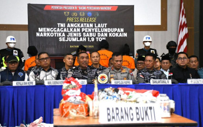 TNI AL Gagalkan 1,9 Ton Narkoba Senilai Rp 7 Triliun