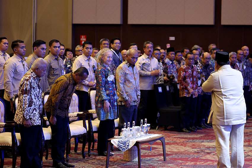 Presiden Prabowo Subianto menghadiri sekaligus membuka IPA Convex ke-49 di ICE BSD, Tangerang, Banten, Rabu (21/5). [Tim Media Presiden]
