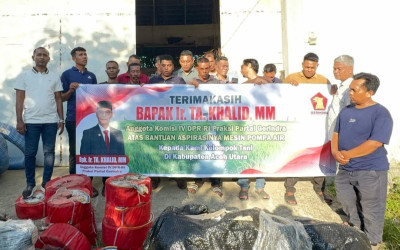Pompa Air Harapan, Bantuan Legislator Gerindra TA Khalid untuk Petani Aceh Utara