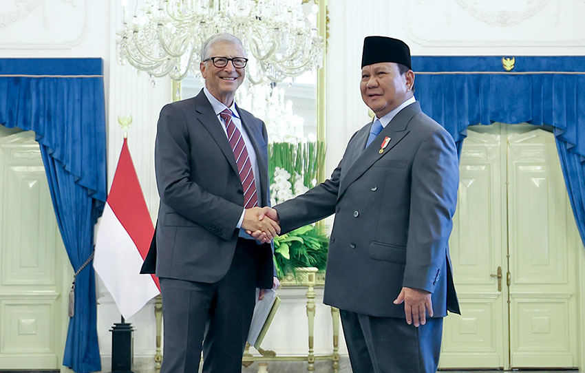 Presiden Prabowo menerima Bill Gates di Istana Merdeka, Jakarta, Rabu (7/5). [Tim Media Presiden/Andi M Ilham]