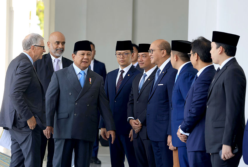 Presiden Prabowo menerima Bill Gates di Istana Merdeka, Jakarta, Rabu (7/5). [Tim Media Presiden/M Maulana Nugraha Putra]