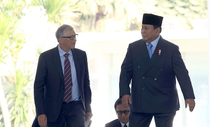 Presiden Prabowo menerima Bill Gates di Istana Merdeka, Jakarta, Rabu (7/5). [Tim Media Presiden/M Maulana Nugraha Putra]