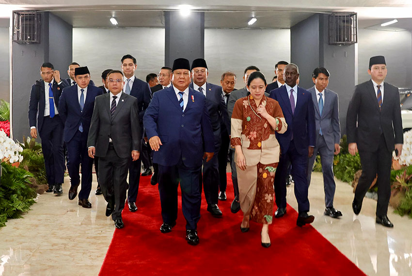 Presiden Prabowo Subianto menghadiri Konferensi Ke-19 Uni Parlemen Negara Anggota OKI di Gedung Paripurna DPR RI, Jakarta, Rabu (14/5). [astakom/Tim Media Presiden]