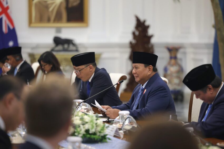 Presiden Prabowo mengadakan pertemuan dengan Perdana Menteri Australia Anthony Albanese, di Istana Merdeka, Jakarta, Kamis (15/5). [Tim Media Presiden]