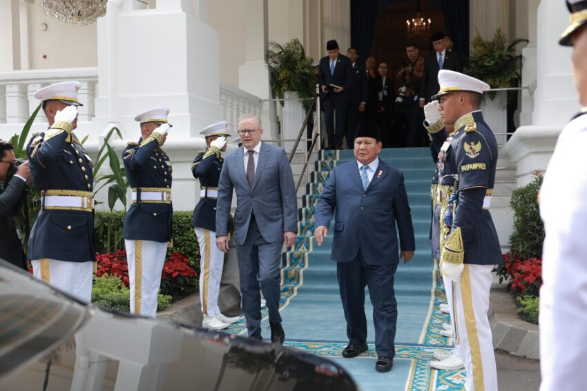 Presiden Prabowo Subianto menjamu makan siang Perdana Menteri Australia Anthony Albanese di Istana Merdeka, Jakarta, Kamis (15/5). [Tim Media Presiden]