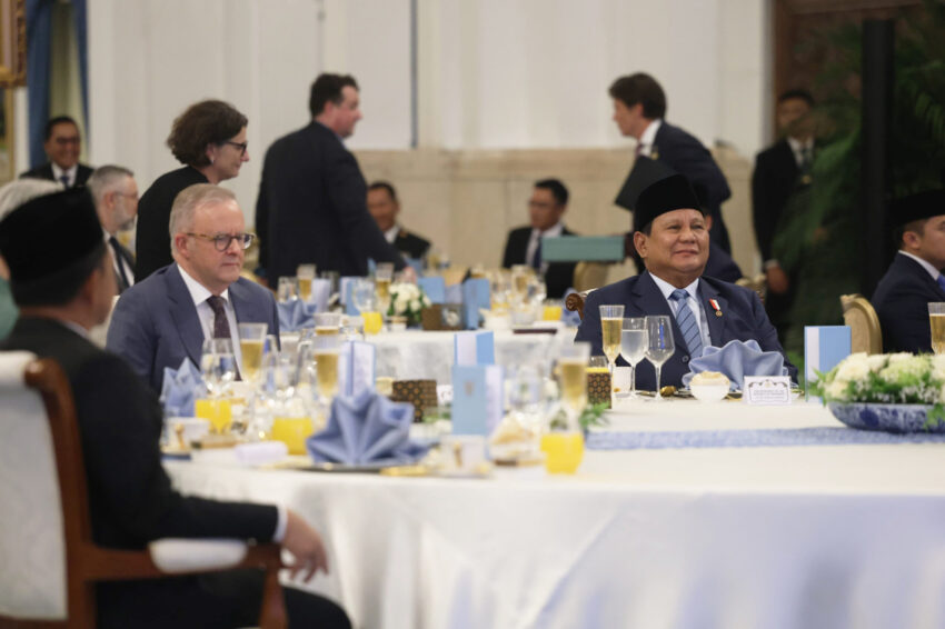 Presiden Prabowo Subianto menjamu makan siang Perdana Menteri Australia Anthony Albanese di Istana Merdeka, Jakarta, Kamis (15/5). [Tim Media Presiden]