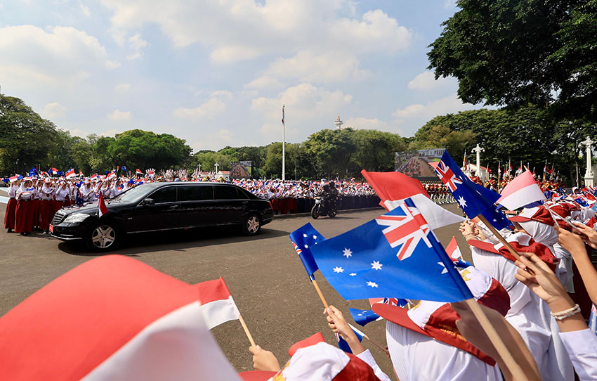 Presiden Prabowo Subianto menerima kunjugan Perdana Menteri Australia Anthony Albanese, di Istana Merdeka, Jakarta, Kamis (15/5). [Tim Media Presiden/Aldoni Risma Rafsanjani ]