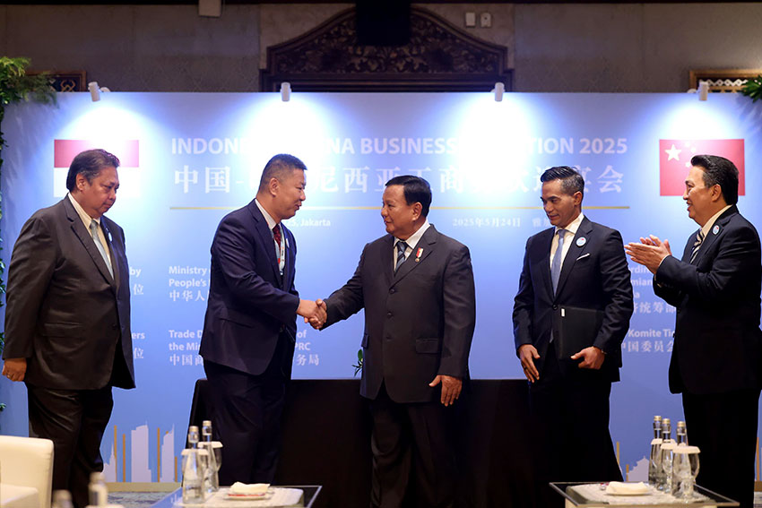 Presiden Prabowo Subianto menghadiri Indonesia-China Business Reception 2025 di Jakarta, Sabtu (24/5). {Tim Media Presiden]