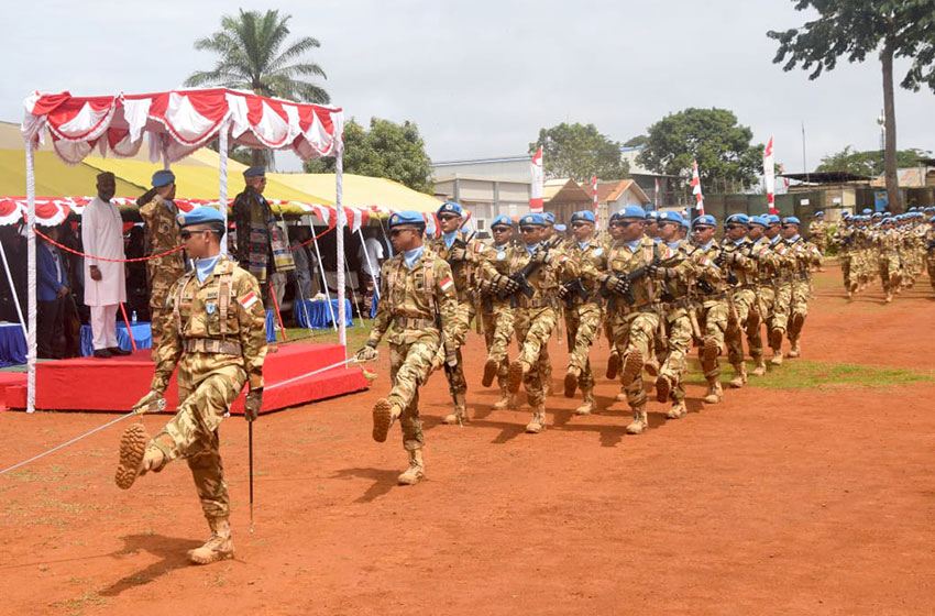 Upacara Medal Parade, bertempat di Beni, Republik Demokratik Kongo, Minggu (3/5). [astakom/Puspen TNI]