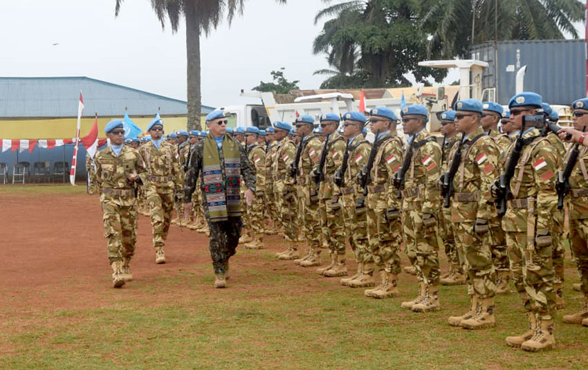 Upacara Medal Parade, bertempat di Beni, Republik Demokratik Kongo, Minggu (3/5). [astakom/Puspen TNI]