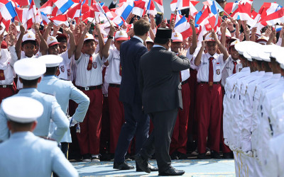 Presiden Prabowo Sambut Presiden Macron