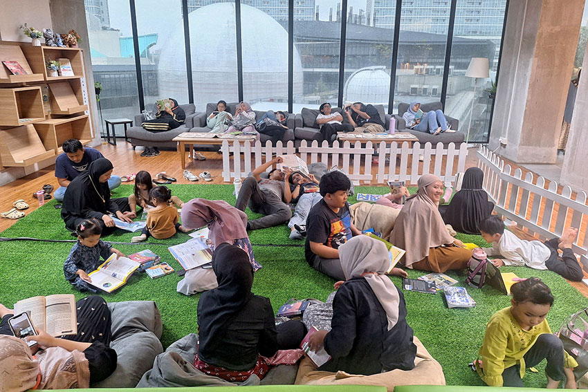 Perpuspatakaan Jakarta, di Kompleks Taman Ismail Marzuki (TIM), Jakarta, Sabtu (3/5). [astakom/Antasena]