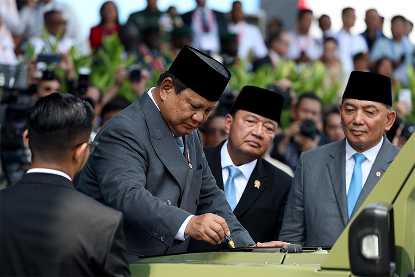 Presiden Prabowo menghadiri Indonesia Defence 2025 di JIExpo, Jakarta, Rabu (11/6). [Tim Media Presiden/Andi M Ilham]
