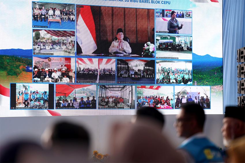 Presiden Prabowo meresmikan pengoperasian dan pembangunan energi baru terbarukan di 15 Provinsi, di Bali, Kamis (26/6). [Tim Media Presiden]