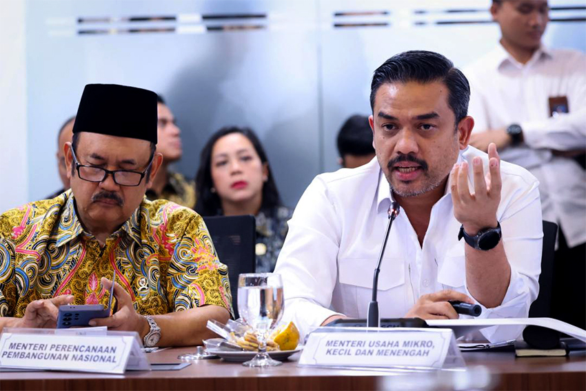 Menteri UMKM Maman Abdurrahman menghadiri Rakortas Tingkat Menteri dalam rangka percepatan Program MBG di Jakarta, Kamis (26/6). [astakom/KemenKopUKM]