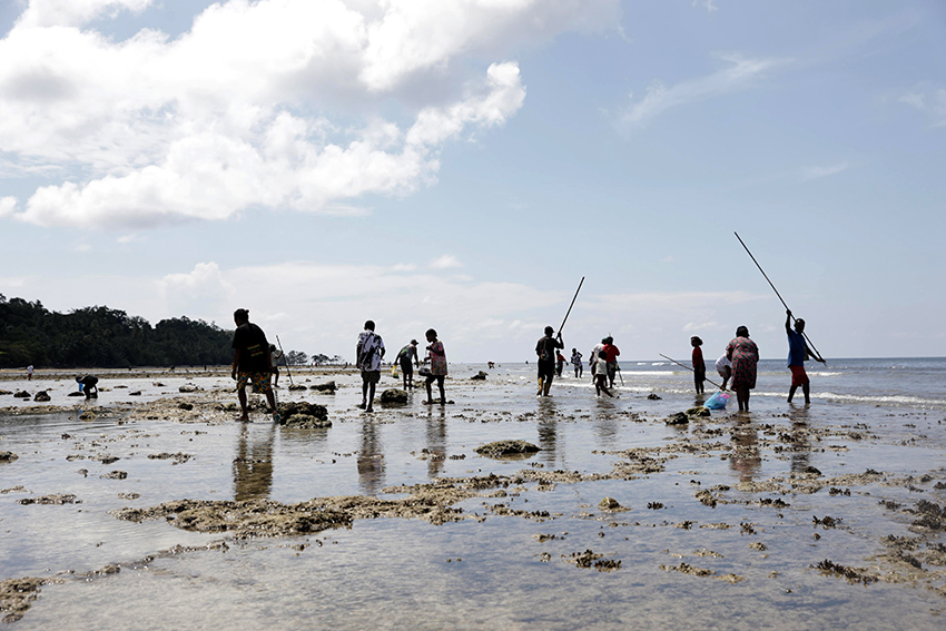 Tradisi tangkap ikan oleh masyarakat Suku Biak, di Papua, Selasa (10/7). [astakom/M Maulana Nugraha Putra]