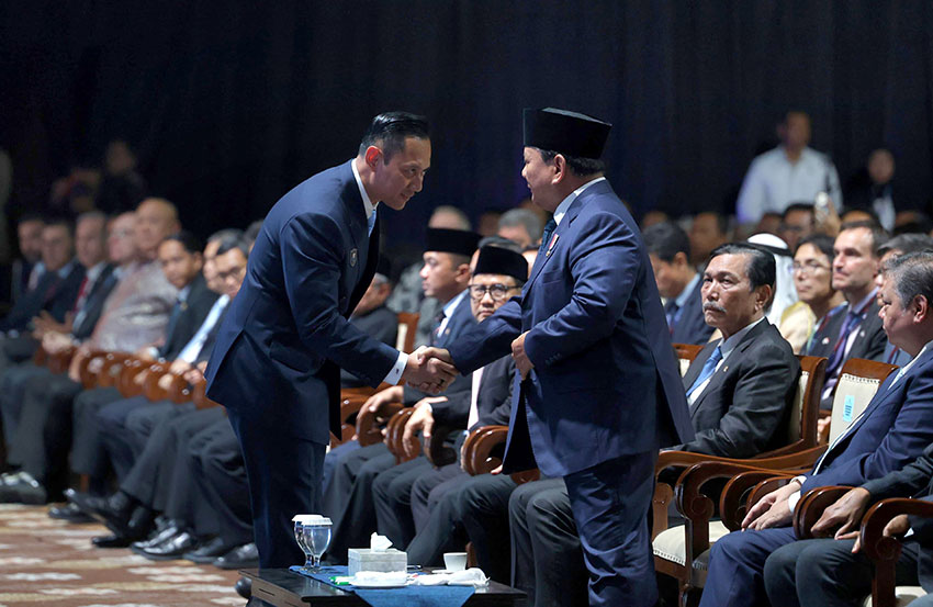 Presiden Prabowo menghadiri acara International Conference on Infrastructure (ICI) 2025 di JICC, Senayan, Jakarta, Kamis (12/6). [Tim Media Presiden]