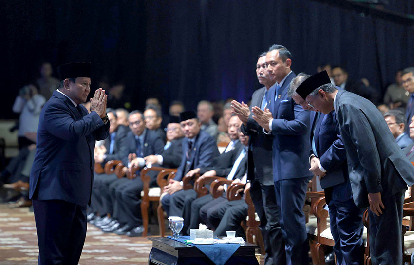 Presiden Prabowo menghadiri acara International Conference on Infrastructure (ICI) 2025 di JICC, Senayan, Jakarta, Kamis (12/6). [Tim Media Presiden]