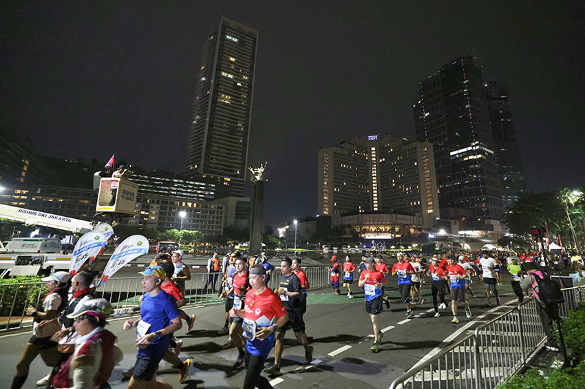 Jakarta International Marathon 2025, di Jakarta, Minggu (29/6). [astakom/Andi M Ilham]