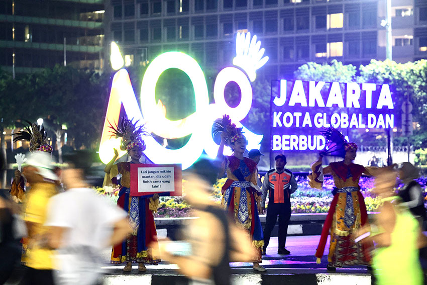 Jakarta International Marathon 2025, di Jakarta, Minggu (29/6). [astakom/Andi M Ilham]