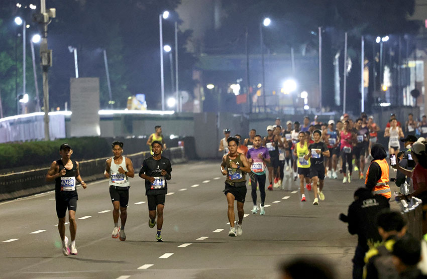 Jakarta International Marathon 2025, di Jakarta, Minggu (29/6). [astakom/Andi M Ilham]