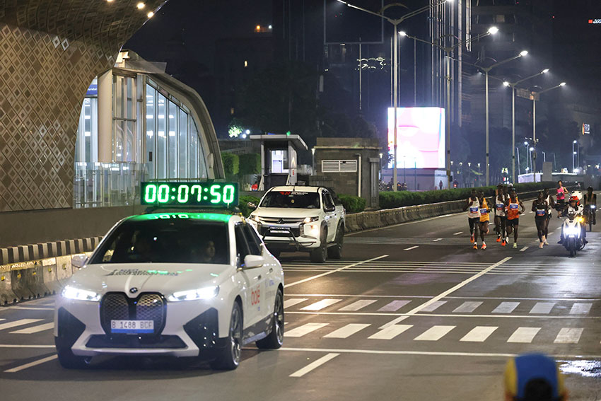 Jakarta International Marathon 2025, di Jakarta, Minggu (29/6). [astakom/Andi M Ilham]