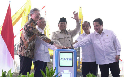 Grounbreaking Proyek Ekosistem Baterai Kendaraan Listrik, Prabowo: Wujud Cita-Cita Hilirisasi