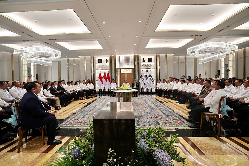 Presiden Prabowo menghadiri acara syukuran gedung Wisma Danantara Indonesia, di Jakarta, Senin (30/6). [Tim Media Presiden]