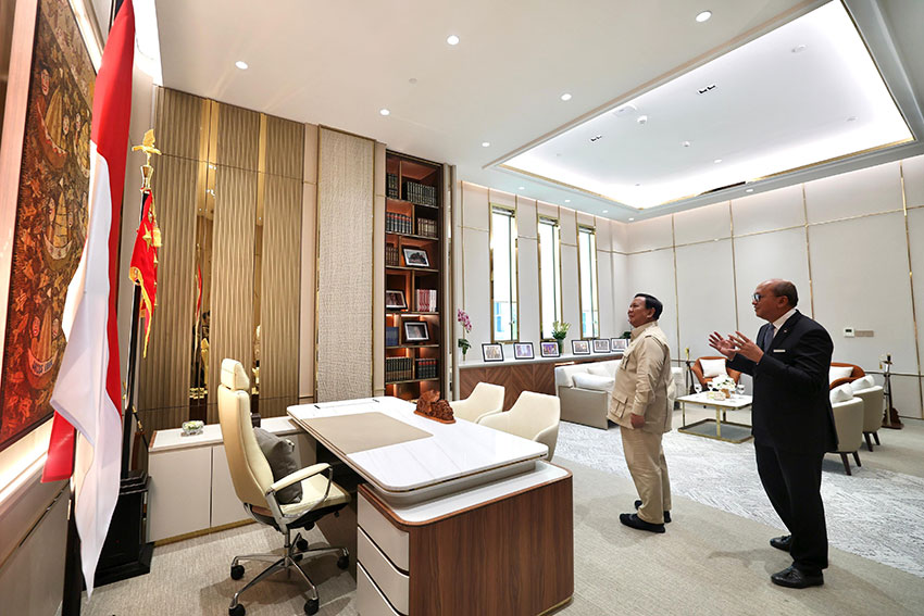 Presiden Prabowo menghadiri acara syukuran gedung Wisma Danantara Indonesia, di Jakarta, Senin (30/6). [Tim Media Presiden]
