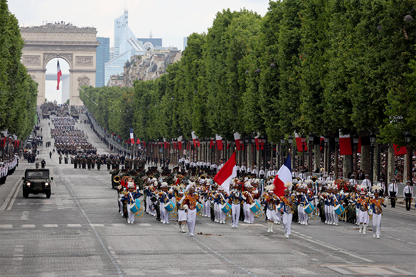 Presiden Prabowo menghadiri perayaan Bastille Day 2025, di Paris, Prancis, Senin (14/7). [Tim Media Presiden]