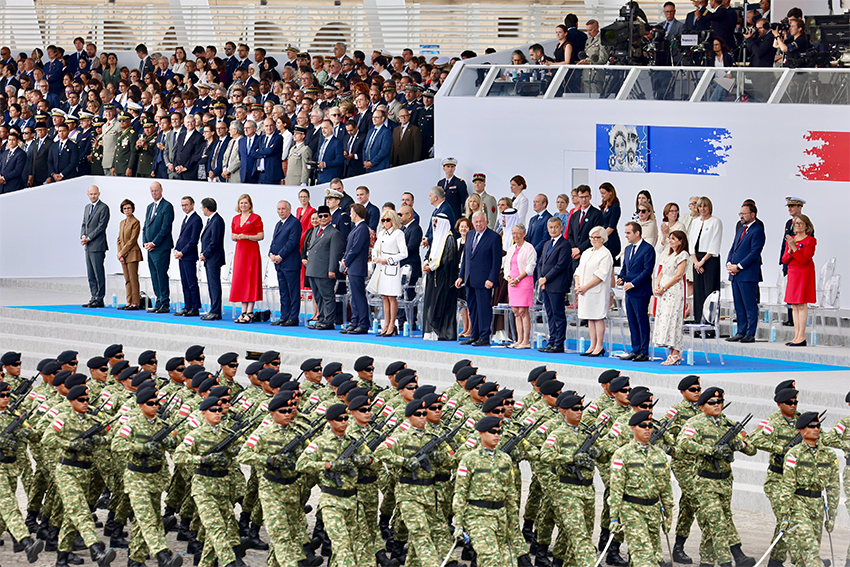 Presiden Prabowo menghadiri perayaan Bastille Day 2025, di Paris, Prancis, Senin (14/7). [Tim Media Presiden]