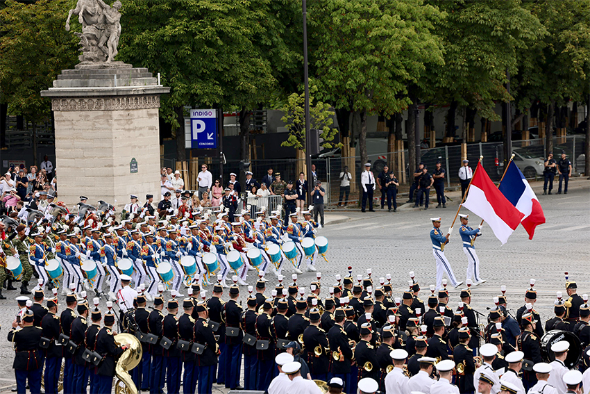 Presiden Prabowo menghadiri perayaan Bastille Day 2025, di Paris, Prancis, Senin (14/7). [Tim Media Presiden]