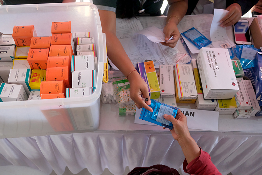 Program Kesehatan Gratis, di Banjar Cengkilung, Denpasar, Bali, Rabu (9/7). [astakom/str-Putu Yuka]
