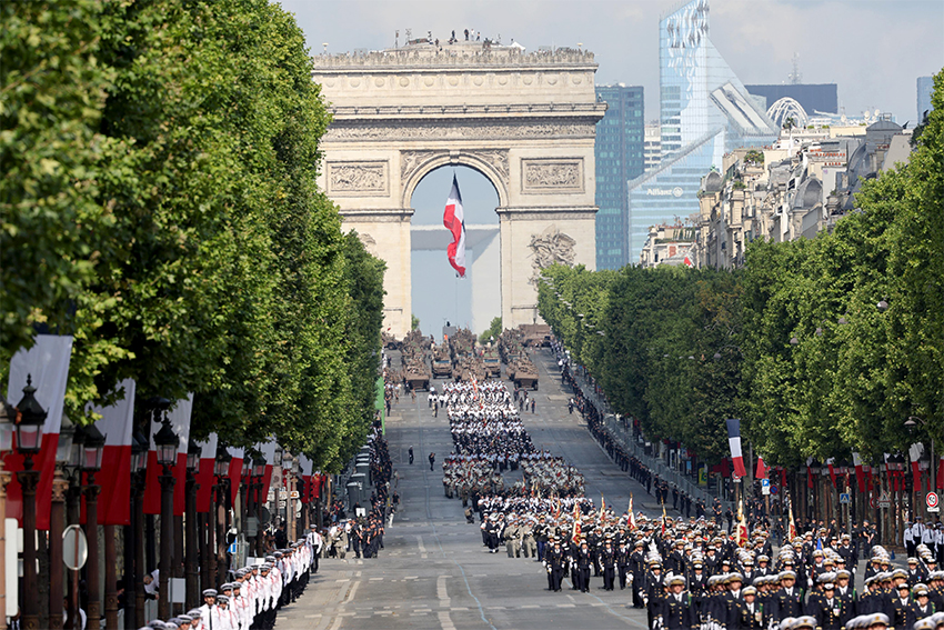 Presiden Prabowo menghadiri perayaan Bastille Day 2025, di Paris, Prancis, Senin (14/7). [Tim Media Presiden]