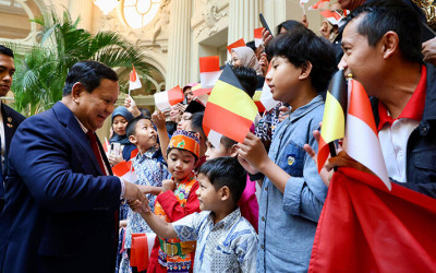 Presiden Prabowo Tiba di Brussel