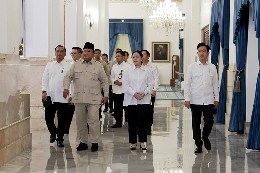 Presiden Prabowo secara resmi meluncurkan logo peringatan HUT ke-80 Kemerdekaan RI, di Istana Negara, Jakarta, Rabu (23/7).[astakom/Tim Media Presiden]