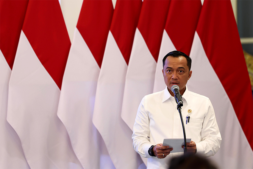 Presiden Prabowo secara resmi meluncurkan logo peringatan HUT ke-80 Kemerdekaan RI, di Istana Negara, Jakarta, Rabu (23/7).[astakom/Tim Media Presiden]